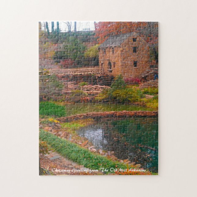 Old Mill Arkansas. Christmas Greetings Jigsaw Puzzle (Vertical)