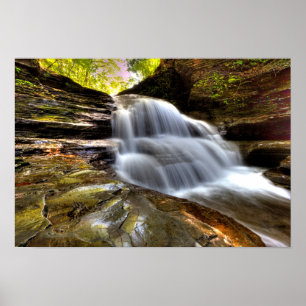 Old Mill Falls, Robert Treman state park, NY Poster