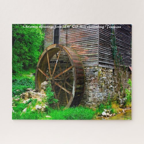 Old Mill Gatlinburg  Tennessee Christmas Greeting Jigsaw Puzzle