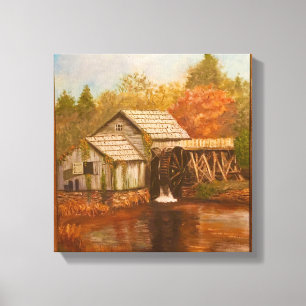 Old Mill In Autumn Canvas Print