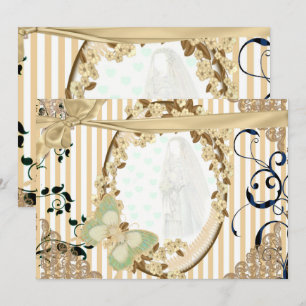 Old mirror wedding invitation toasted