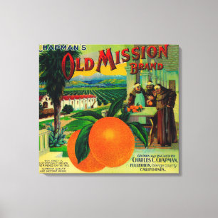 Old Mission Orange LabelFullerton, CA Canvas Print