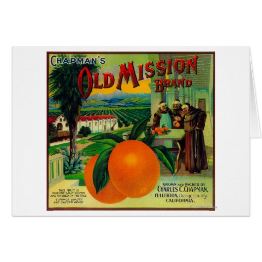 Old Mission Orange LabelFullerton, CA Cards (Front Horizontal)