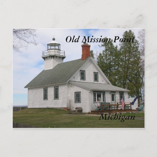 Old Mission Point Light MI Postcards