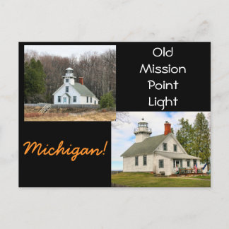 Old Mission Point Light Michigan Postcard