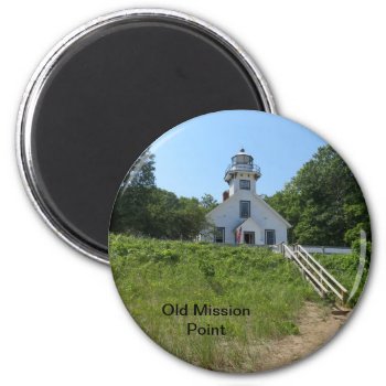 Old Mission Point Lighthouse Magnet by lighthouseenthusiast at Zazzle