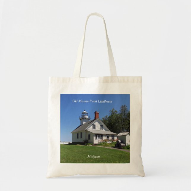 Old Mission Point Lighthouse tote bag (Front)