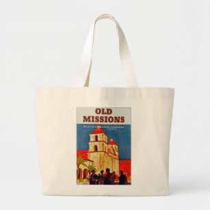 Old Missions ~ Santa Barbara Large Tote Bag