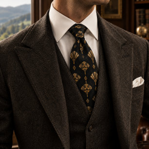 Old Money 1920s Art Deco Luxury Neck Tie