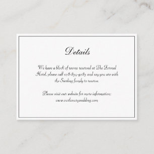 Old Money Aesthetic Monogram Crest Wedding Details Enclosure Card