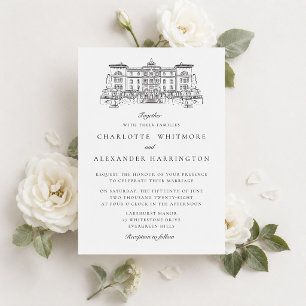 Old Money Aesthetic transparent bg wedding Invitation