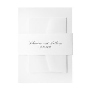 Old Money Black and White Classic Wedding Invitation Belly Band