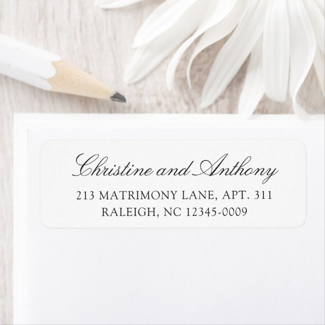 Old Money Black and White Classic Wedding Label (Insitu)