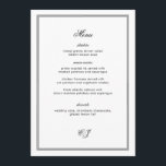 Old Money Black and White Wedding Menu Card<br><div class="desc">This Personalized Elegant Old Money Black and White Wedding Menu brings timeless sophistication to your celebration. Designed to complement a black and white wedding, it offers a refined layout perfect for showcasing your courses. These wedding menus blend classic charm with modern minimalism, making them ideal for couples seeking wedding menu...</div>