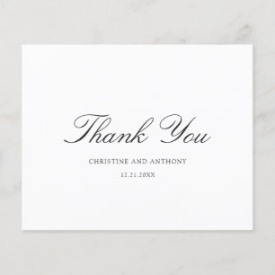Old Money Black and White Wedding Thank You Card Flyer