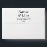 Old Money Black & White Retro Unique Wedding Envelope<br><div class="desc">A retro modern hand written bright old money wedding envelope. Which features bold  bride and groom's names in black color. And  personalized return address .  On simple white vintage color background. Which suits the whole wedding suite.</div>