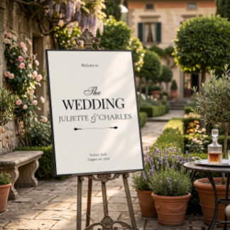 Old Money Black & White | Wedding Welcome Sign
