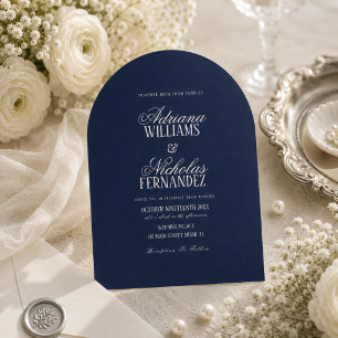 Old Money Blue Beginning Of Our Forever Wedding Invitation