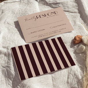 Old Money Burgundy Beige Classy Fancy Wedding RSVP Card