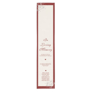 Old Money Burgundy Reserved Seat Wedding Memorial Short Table Runner
