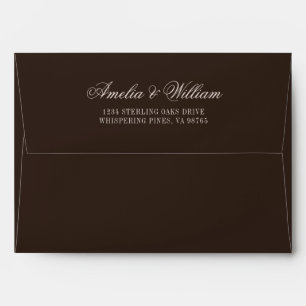 Old Money Classy Timeless Brown Cream Wedding Envelope
