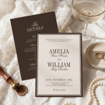 Old Money Classy Timeless Brown Cream Wedding