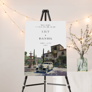 Old Money Country Estate Wedding Welcome Sign