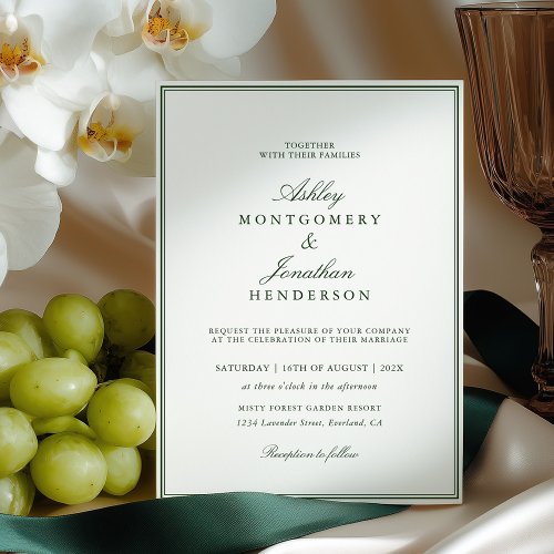 Old Money Dark Green Wedding