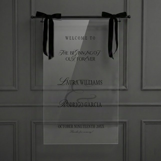 Old Money Elegant Calligraphy Wedding Welcome Acrylic Sign (Creator Uploaded)