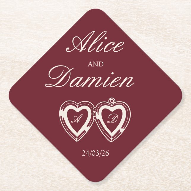 Old Money Elegant Wedding Coaster (Front)