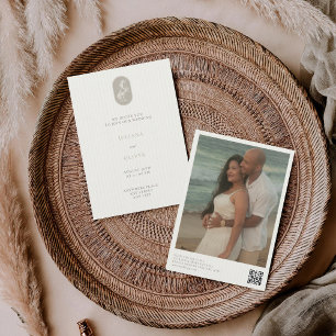 Old money, equestrian horse QR code wedding  Invitation