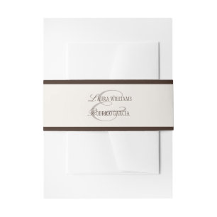 Old Money Espresso Ivory Wedding Invitation Belly Band