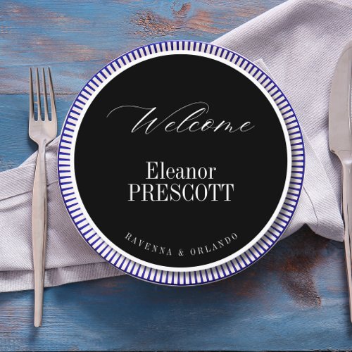 Old Money Estate Round Wedding Guest Place Menu