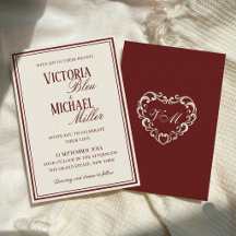 Old Money Fancy Burgundy Ivory Chic Wedding