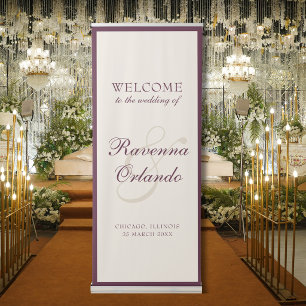 Old Money Fig Ivory Timeless Elegant Wedding Retractable Banner