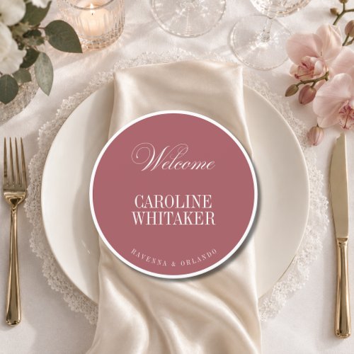 Old Money Formal Round Wedding Guest Place Menu