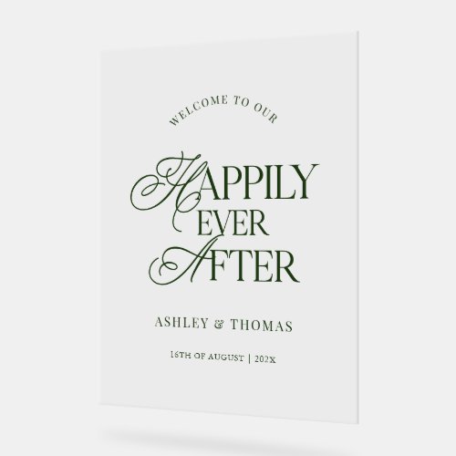 Old Money Green Script Acrylic Welcome Sign