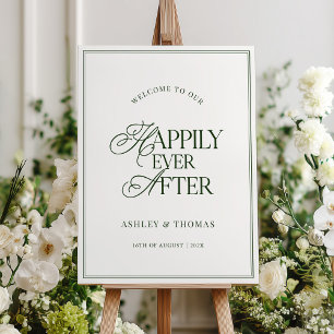 Old Money Green Script Welcome Sign