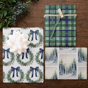 Old Money Heritage Assorted Set of 3 Christmas Wrapping Paper Sheets