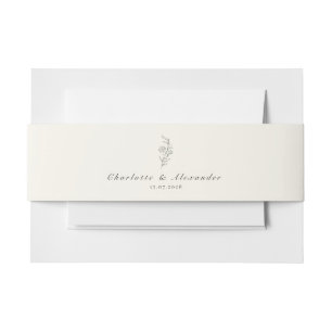 Old Money Ivory Wedding Invitation Belly Band