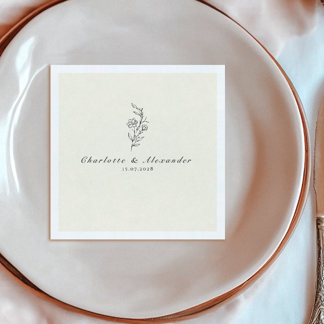 Old Money Ivory Wedding Napkins (Creator Uploaded)