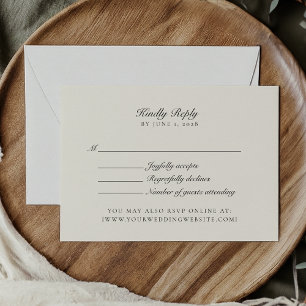 Old Money, Ivory Wedding Rsvp Card