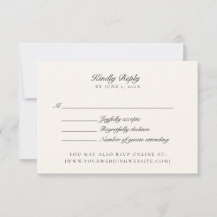 Old Money, Ivory Wedding Rsvp  Invitation