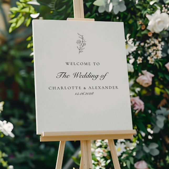 Old Money Ivory Wedding Welcome Banner Foam Board (Creator Uploaded)