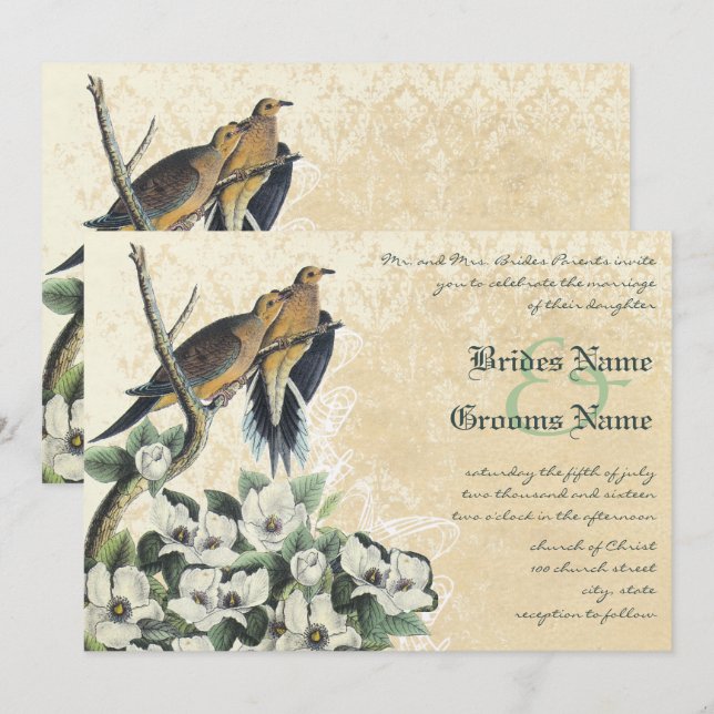 OLD MONEY, LOVE BIRDS, INVITATION (Front/Back)