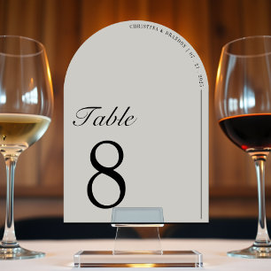 Old Money Minimalist Ecru White Arch Table Number