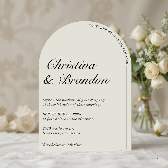 Old Money Minimalist Ecru White Wedding Invitation (Old Money Minimalist Ecru White Wedding Invitation
)