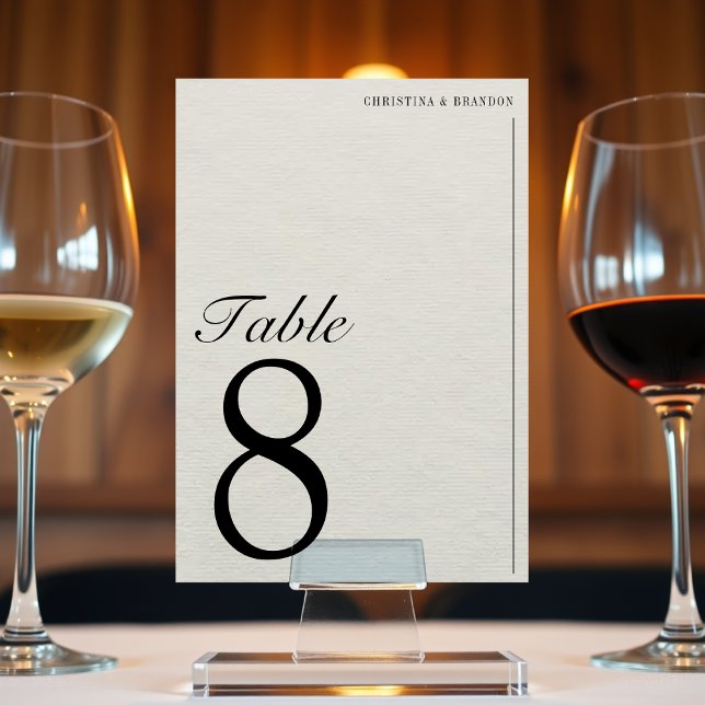 Old Money Minimalist Ecru White Wedding Table Number (Creator Uploaded)