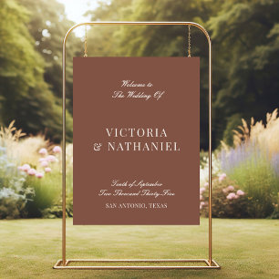 Old Money Mocha Brown & Ivory Wedding Welcome Sign