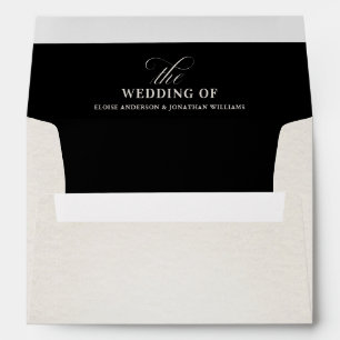 Old Money Modern Formal Black Luxury Chic Wedding Envelope